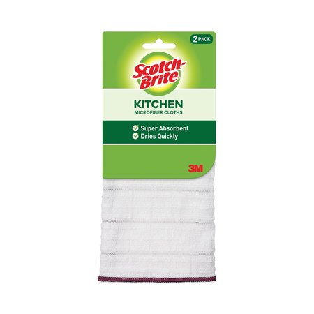 SCOTCH-BRITE Kitchen Cleaning Cloth, Microfiber, White, PK24 9032-2